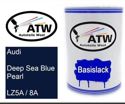 Audi, Deep Sea Blue Pearl, LZ5A / 8A: 500ml Lackdose, von ATW Autoteile West.